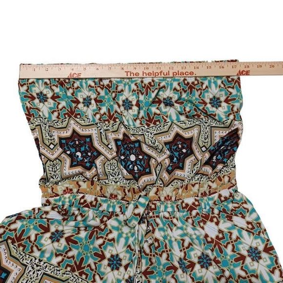 Skye’s The Limit Print Jumpsuit Tie Waist Pockets Elastic Band Tube Top Sz Large - Picture 5 of 7